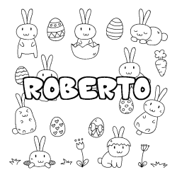 Coloración del nombre ROBERTO - decorado Pascua