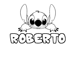 Coloración del nombre ROBERTO - decorado Stitch