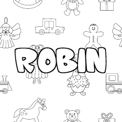 Coloración del nombre ROBIN - decorado juguetes