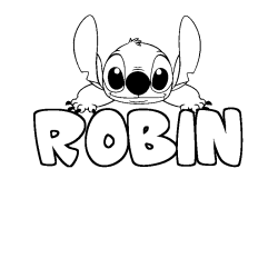 Coloración del nombre ROBIN - decorado Stitch