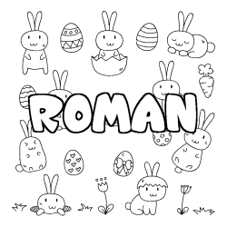 Coloración del nombre ROMAN - decorado Pascua