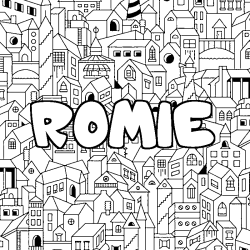 Coloración del nombre ROMIE - decorado ciudad