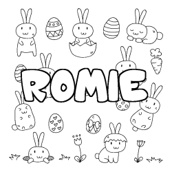 Coloración del nombre ROMIE - decorado Pascua