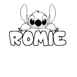 Coloración del nombre ROMIE - decorado Stitch