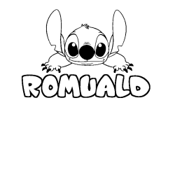 Coloración del nombre ROMUALD - decorado Stitch