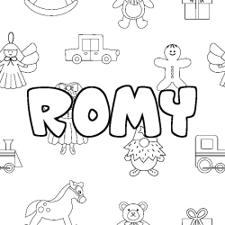 Coloración del nombre ROMY - decorado juguetes