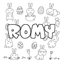 Coloración del nombre ROMY - decorado Pascua