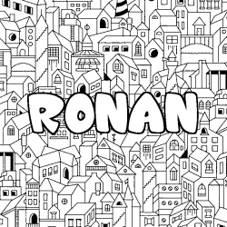 Coloración del nombre RONAN - decorado ciudad