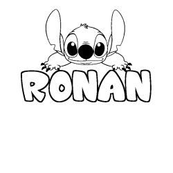 Coloración del nombre RONAN - decorado Stitch