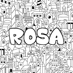 Coloración del nombre ROSA - decorado ciudad