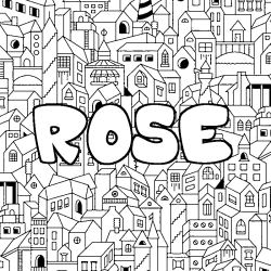 Coloración del nombre ROSE - decorado ciudad