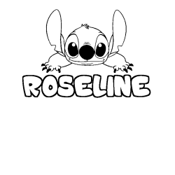 Coloración del nombre ROSELINE - decorado Stitch