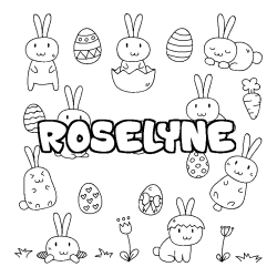 Coloración del nombre ROSELYNE - decorado Pascua