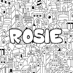 Coloración del nombre ROSIE - decorado ciudad