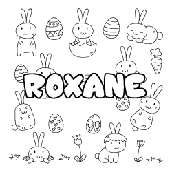 Coloración del nombre ROXANE - decorado Pascua