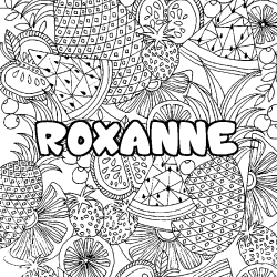 Coloración del nombre ROXANNE - decorado mandala de frutas