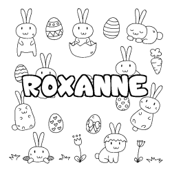 Coloración del nombre ROXANNE - decorado Pascua