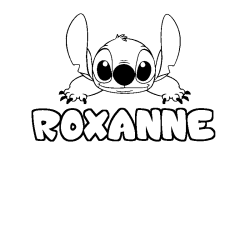 Coloración del nombre ROXANNE - decorado Stitch