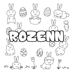 Coloración del nombre ROZENN - decorado Pascua