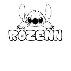 Coloración del nombre ROZENN - decorado Stitch