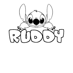 Coloración del nombre RUDDY - decorado Stitch