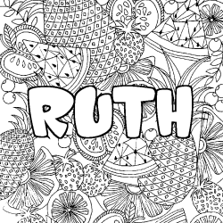 Coloración del nombre RUTH - decorado mandala de frutas