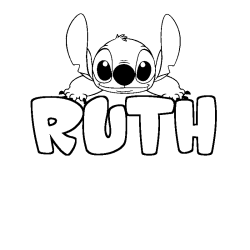 Coloración del nombre RUTH - decorado Stitch