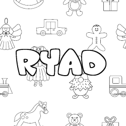 Coloración del nombre RYAD - decorado juguetes