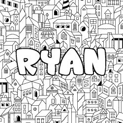 Coloración del nombre RYAN - decorado ciudad