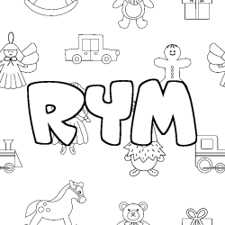 Coloración del nombre RYM - decorado juguetes