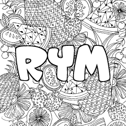 Coloración del nombre RYM - decorado mandala de frutas