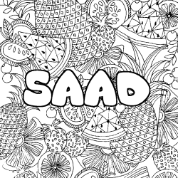 Coloración del nombre SAAD - decorado mandala de frutas