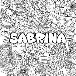 Coloración del nombre SABRINA - decorado mandala de frutas