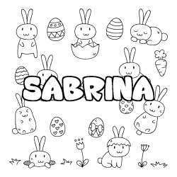 Coloración del nombre SABRINA - decorado Pascua