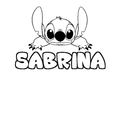 Coloración del nombre SABRINA - decorado Stitch