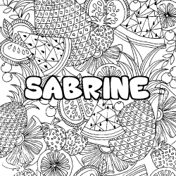 Coloración del nombre SABRINE - decorado mandala de frutas