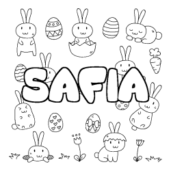 Coloración del nombre SAFIA - decorado Pascua