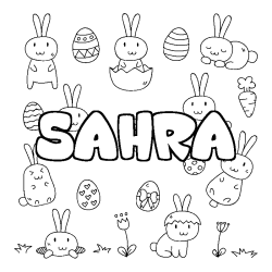 Coloración del nombre SAHRA - decorado Pascua