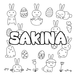 Coloración del nombre SAKINA - decorado Pascua