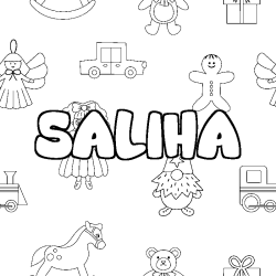 Coloración del nombre SALIHA - decorado juguetes