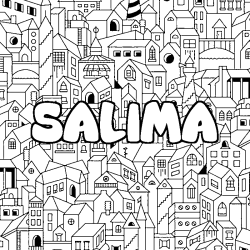 Coloración del nombre SALIMA - decorado ciudad