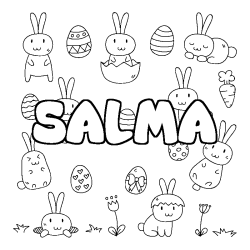 Coloración del nombre SALMA - decorado Pascua