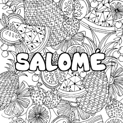 Coloración del nombre SALOMÉ - decorado mandala de frutas