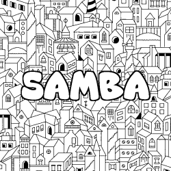 Coloración del nombre SAMBA - decorado ciudad