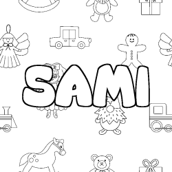 Coloración del nombre SAMI - decorado juguetes