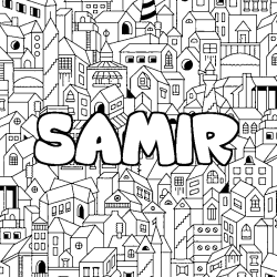 Coloración del nombre SAMIR - decorado ciudad