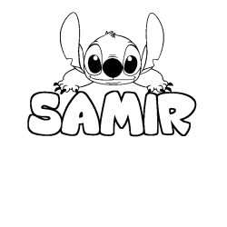 Coloración del nombre SAMIR - decorado Stitch