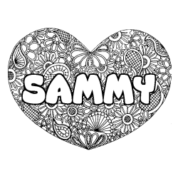 Coloración del nombre SAMMY - decorado mandala de corazón