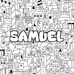 Coloración del nombre SAMUEL - decorado ciudad