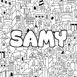 Coloración del nombre SAMY - decorado ciudad